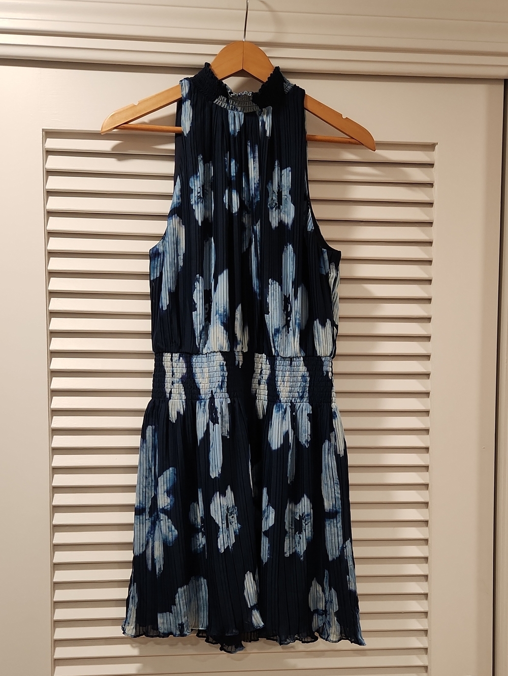 NWOT Ramy Brook Janie Floral Pleated Halter Mini Dress Size L - Picture 3 of 8